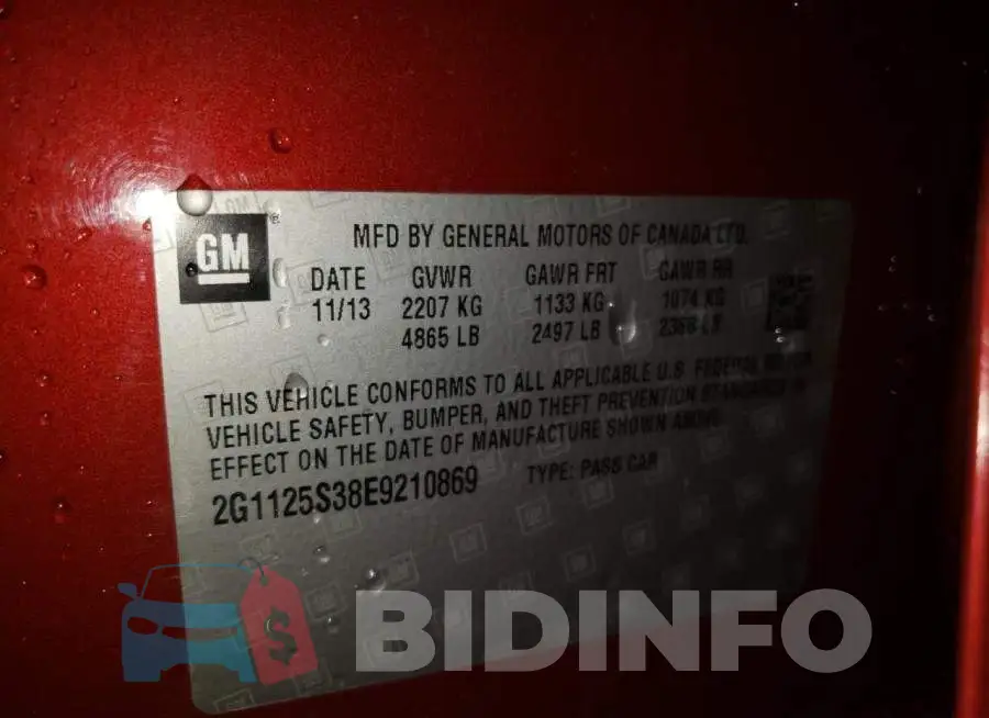 2G1125S38E9210869 Photo# 12