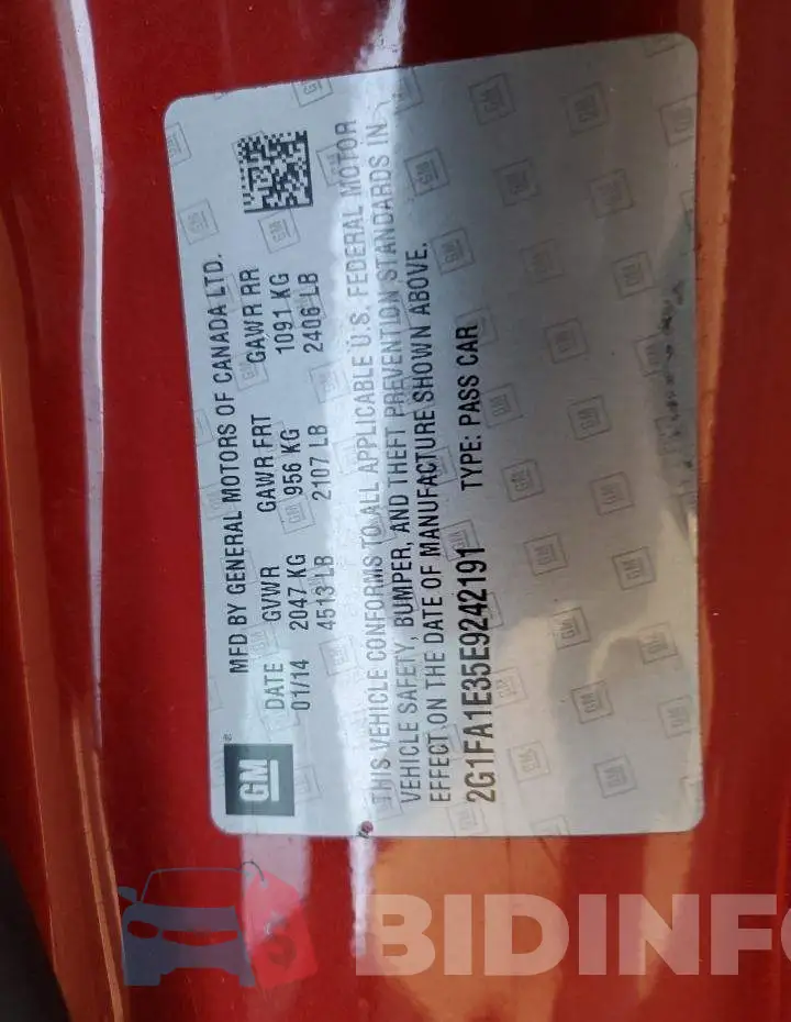 2G1FA1E35E9242191 Photo# 13