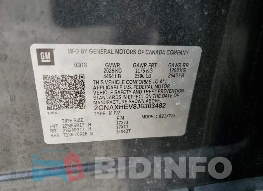 2GNAXHEV8J6303482 Photo# 13