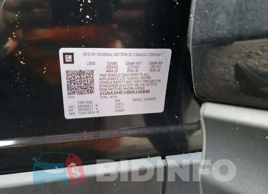 2GNAXHEV8M6140840 Photo# 14