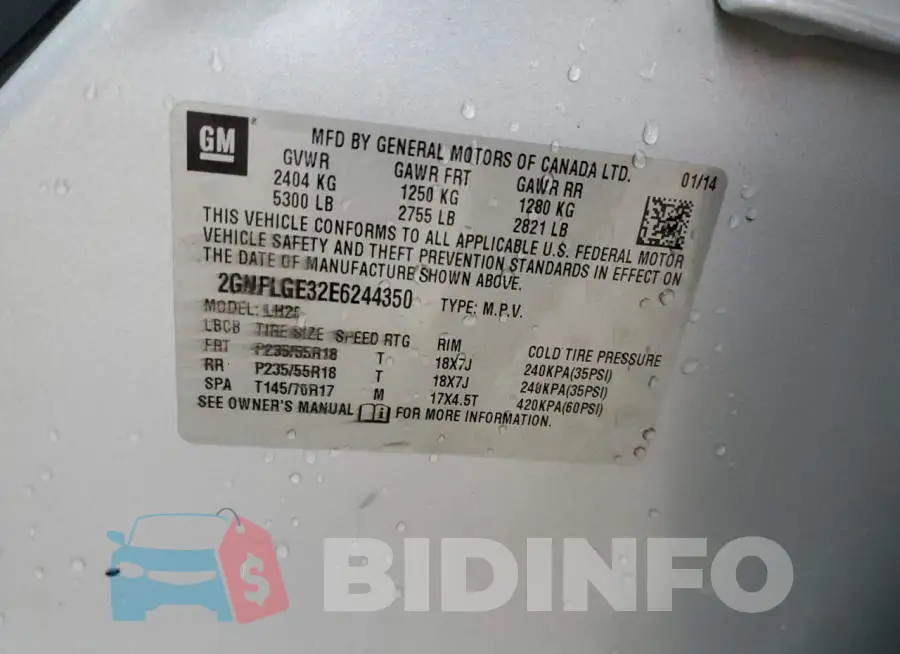 2GNFLGE32E6244350 Photo# 13