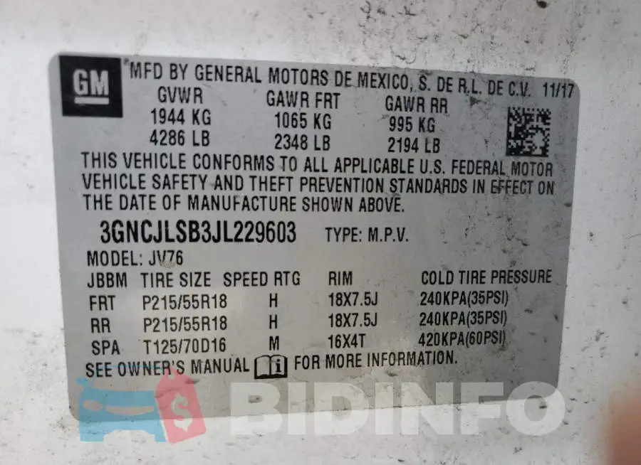 3GNCJLSB3JL229603 Photo# 12