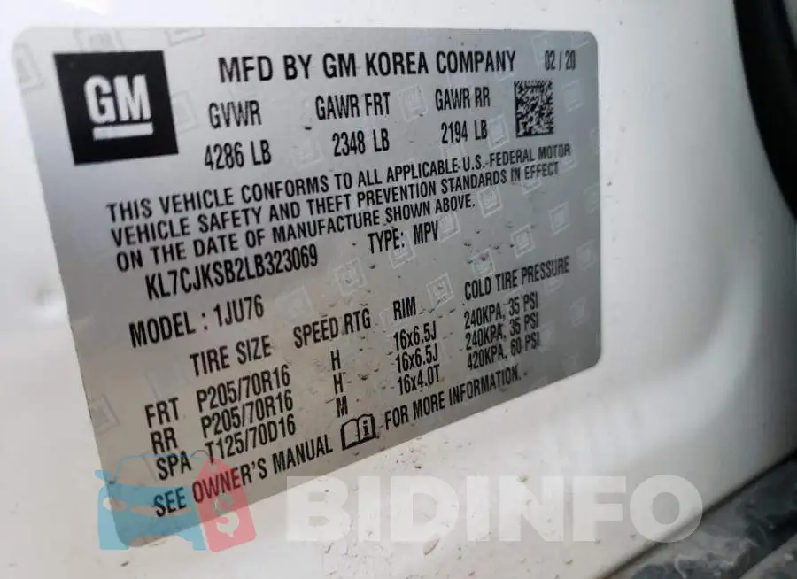 KL7CJKSB2LB323069 Photo# 13