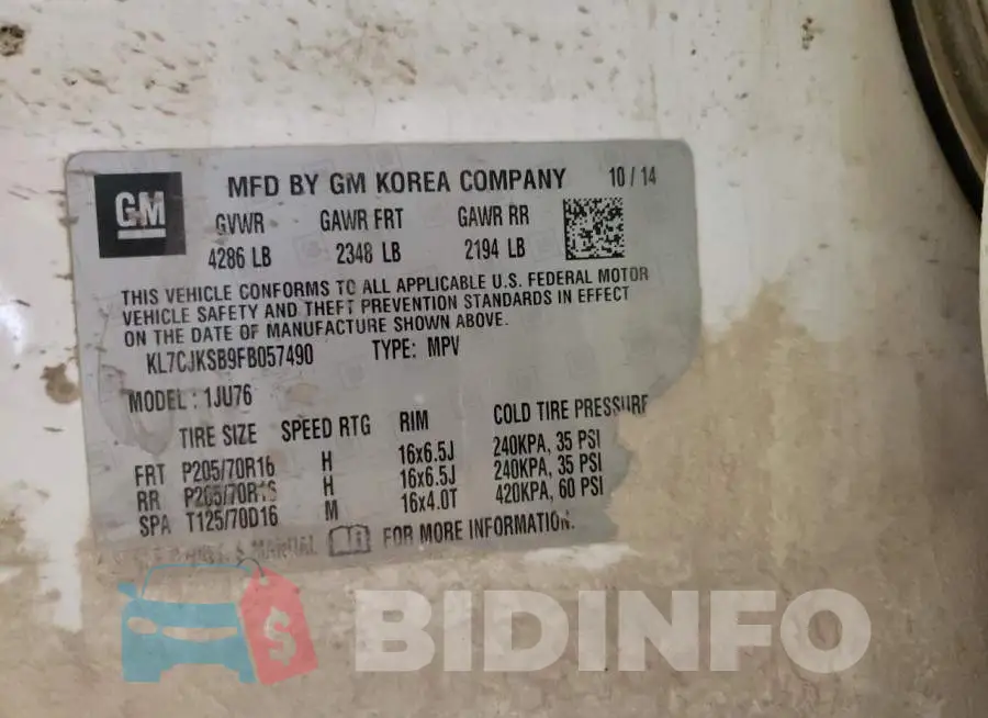 KL7CJKSB9FB057490 Photo# 13
