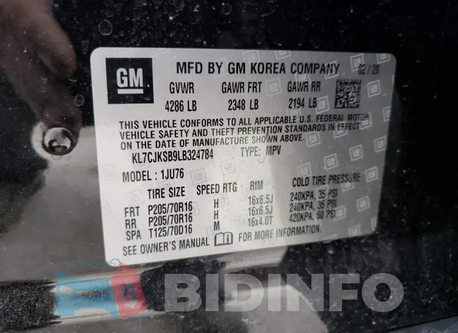 KL7CJKSB9LB324784 Photo# 13