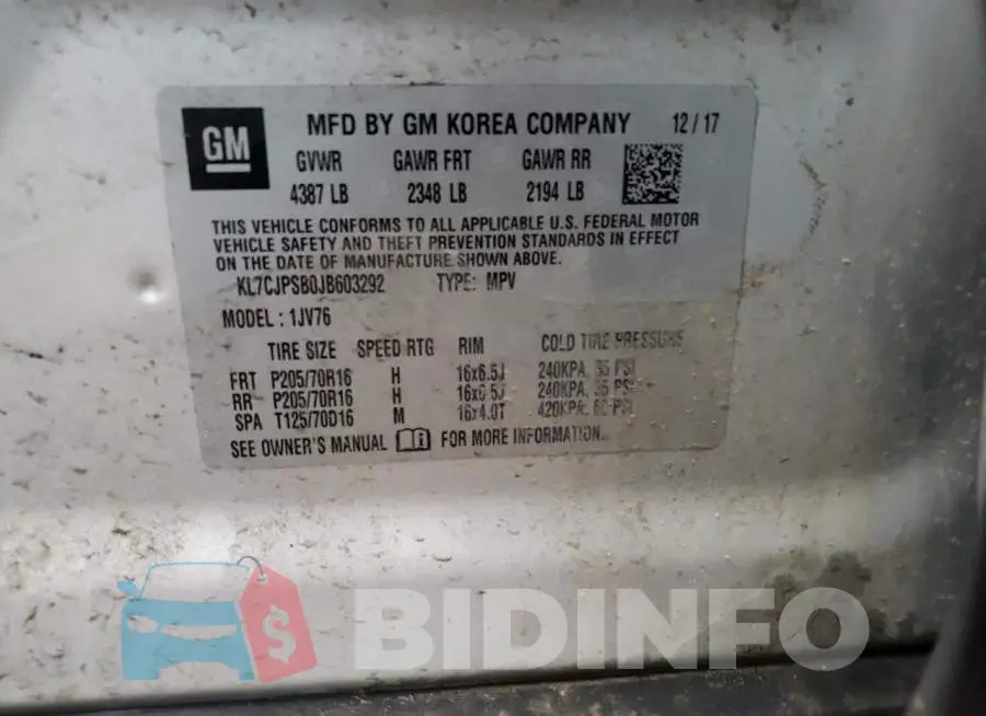 KL7CJPSB0JB603292 Photo# 14