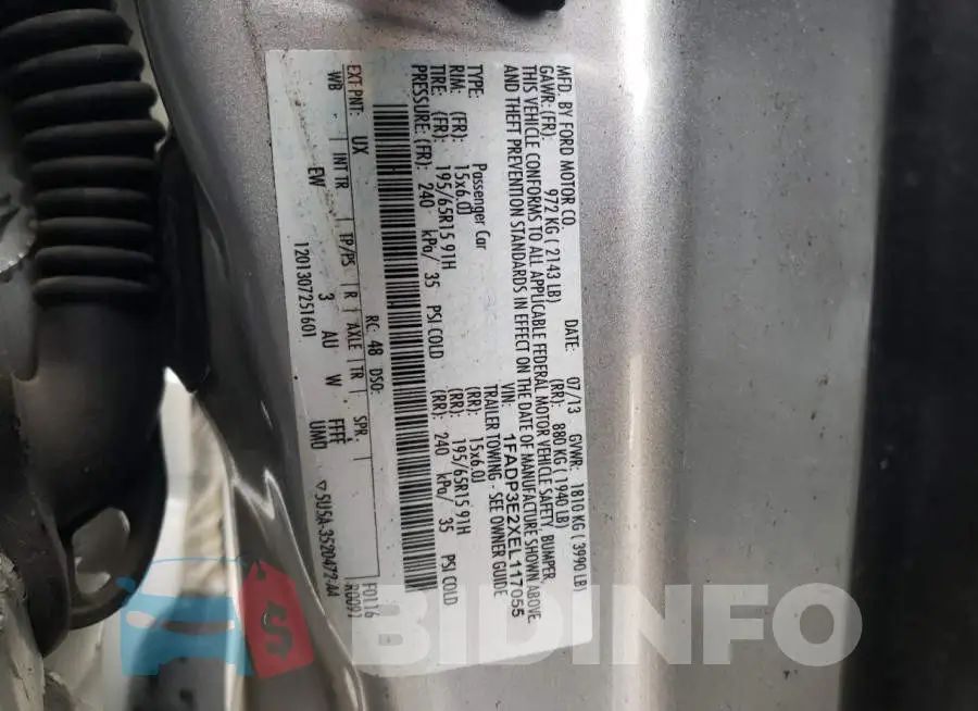 1FADP3E2XEL117055 Photo# 12