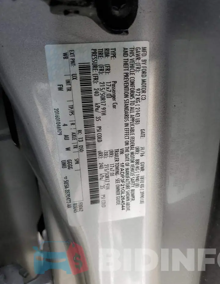 1FADP3F21GL264544 Photo# 12