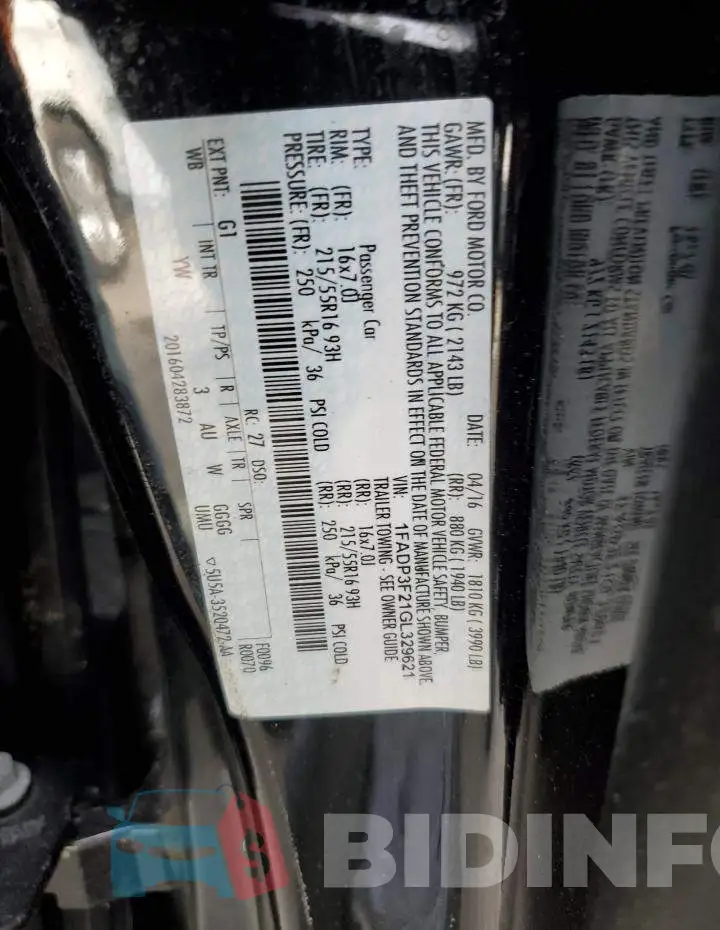 1FADP3F21GL329621 Photo# 12
