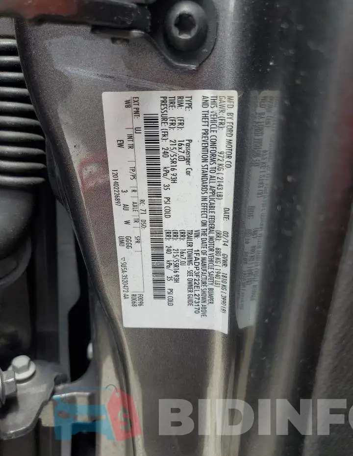 1FADP3F22EL273170 Photo# 12