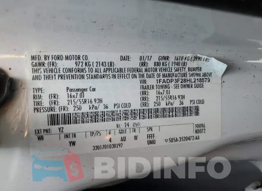 1FADP3F28HL218579 Photo# 12