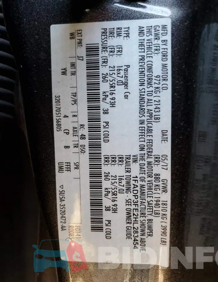 1FADP3FE2HL283454 Photo# 12