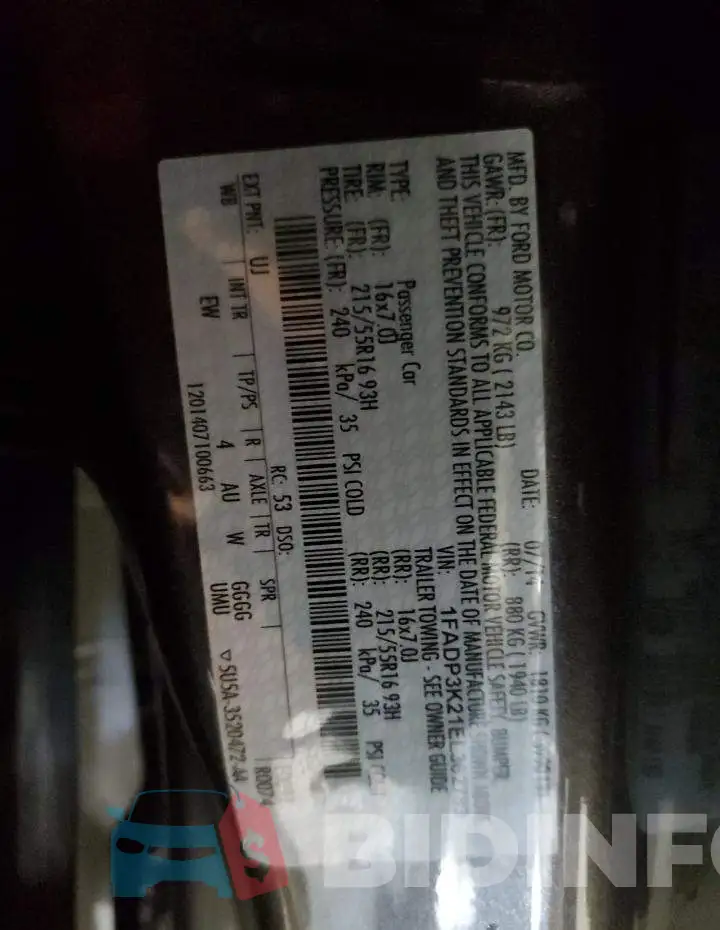 1FADP3K21EL362783 Photo# 12