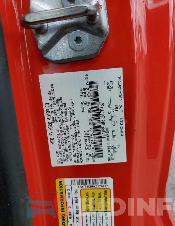 1FATP8UH6K5170737 Photo# 13
