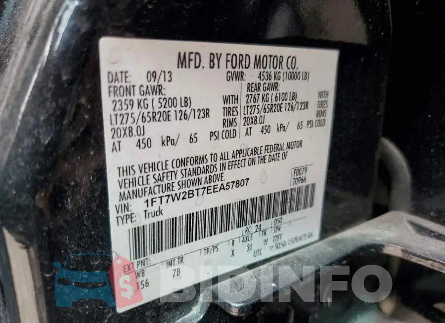 1FT7W2BT7EEA57807 Photo# 13