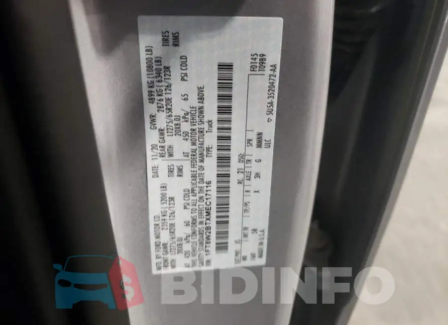 1FT8W2BTXMEC17116 Photo# 10