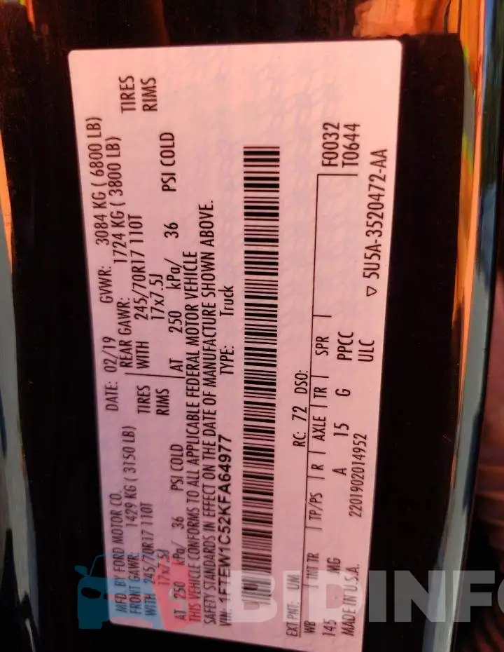 1FTEW1C52KFA64977 Photo# 13