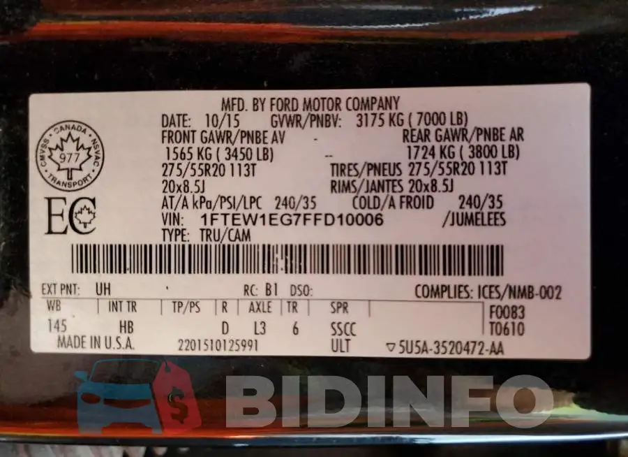 1FTEW1EG7FFD10006 Photo# 12
