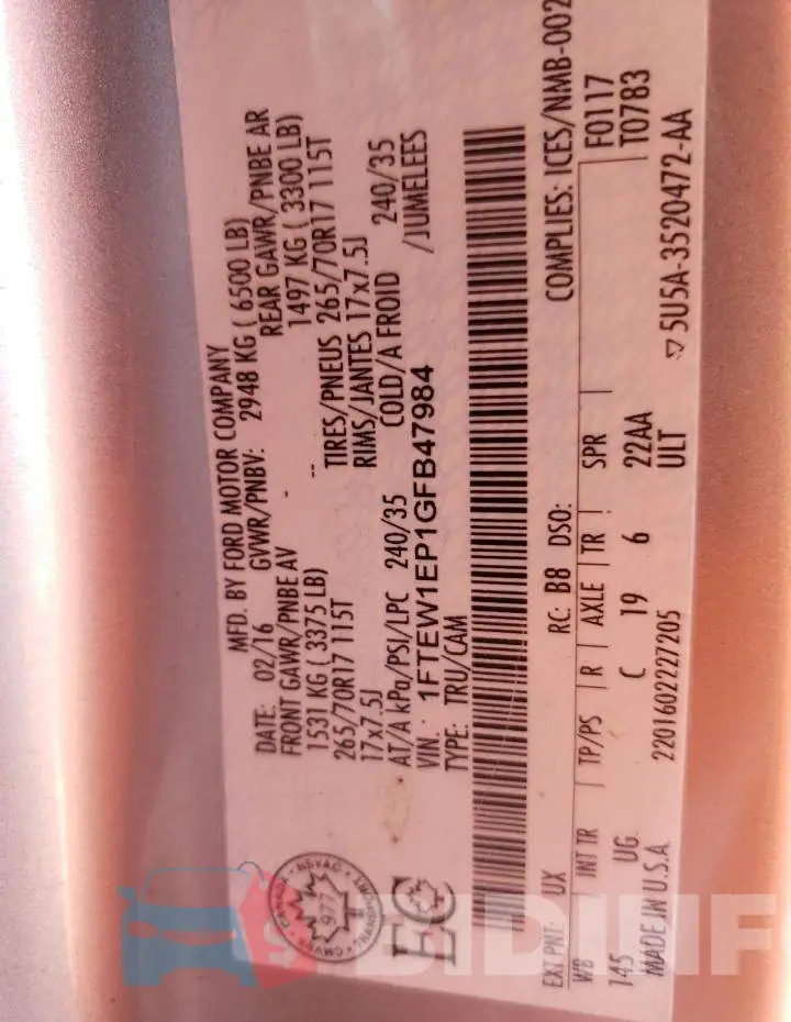 1FTEW1EP1GFB47984 Photo# 12
