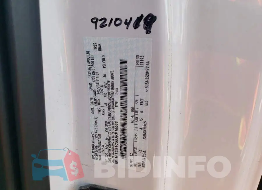 1FTEX1C55JKF16066 Photo# 12