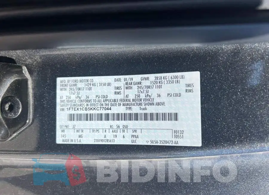 1FTEX1CB5KKC77044 Photo# 10