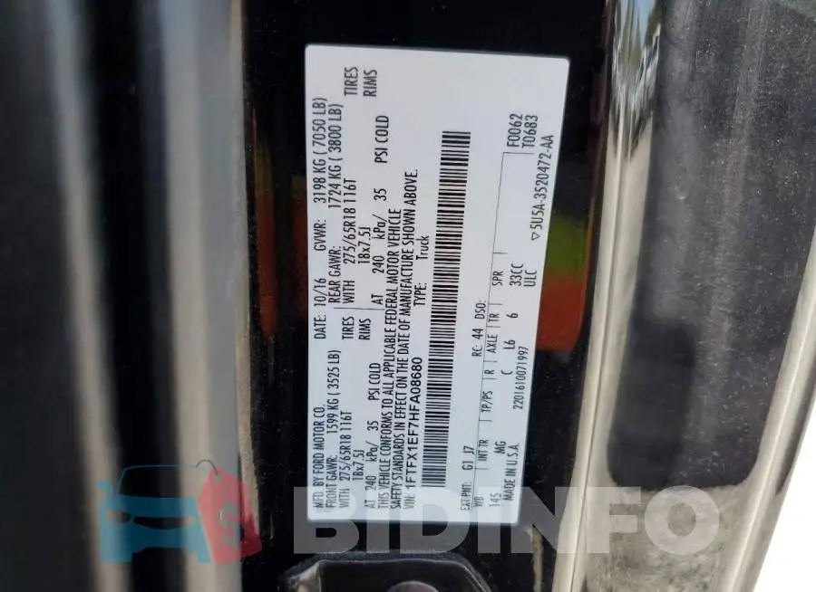 1FTFX1EF7HFA08680 Photo# 12