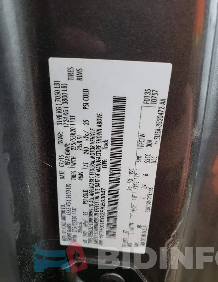 1FTFX1EG2FKE03847 Photo# 12