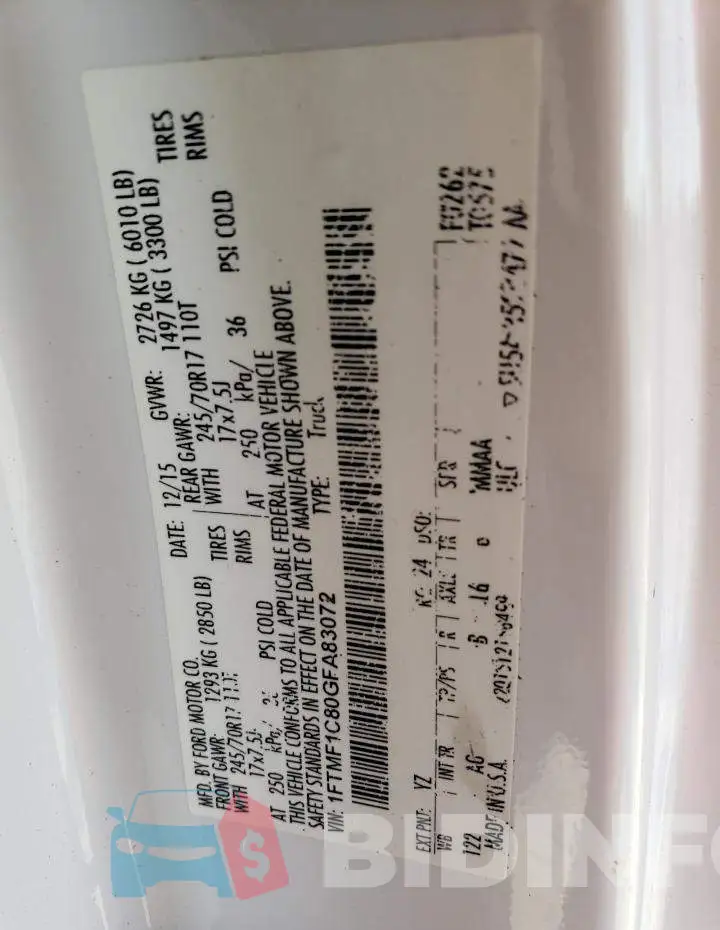 1FTMF1C80GFA83072 Photo# 13