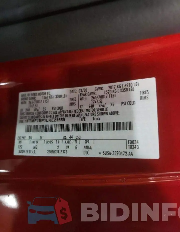 1FTMF1EP1LKE23559 Photo# 12