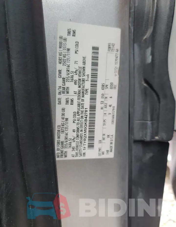 1FTYR2XM0GKB42781 Photo# 13