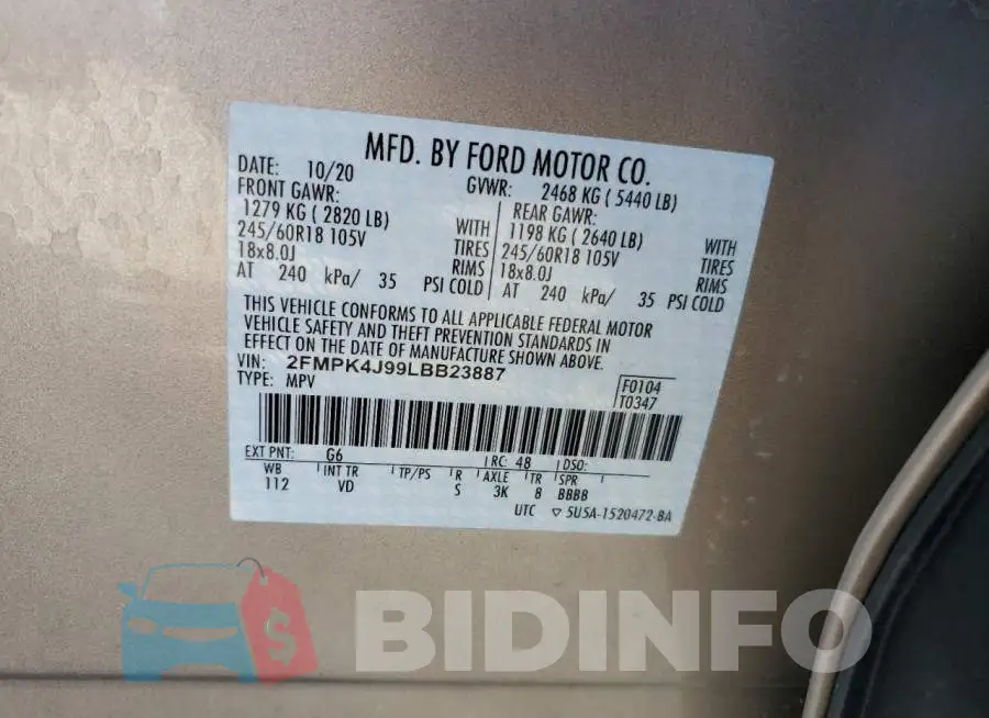 2FMPK4J99LBB23887 Photo# 14