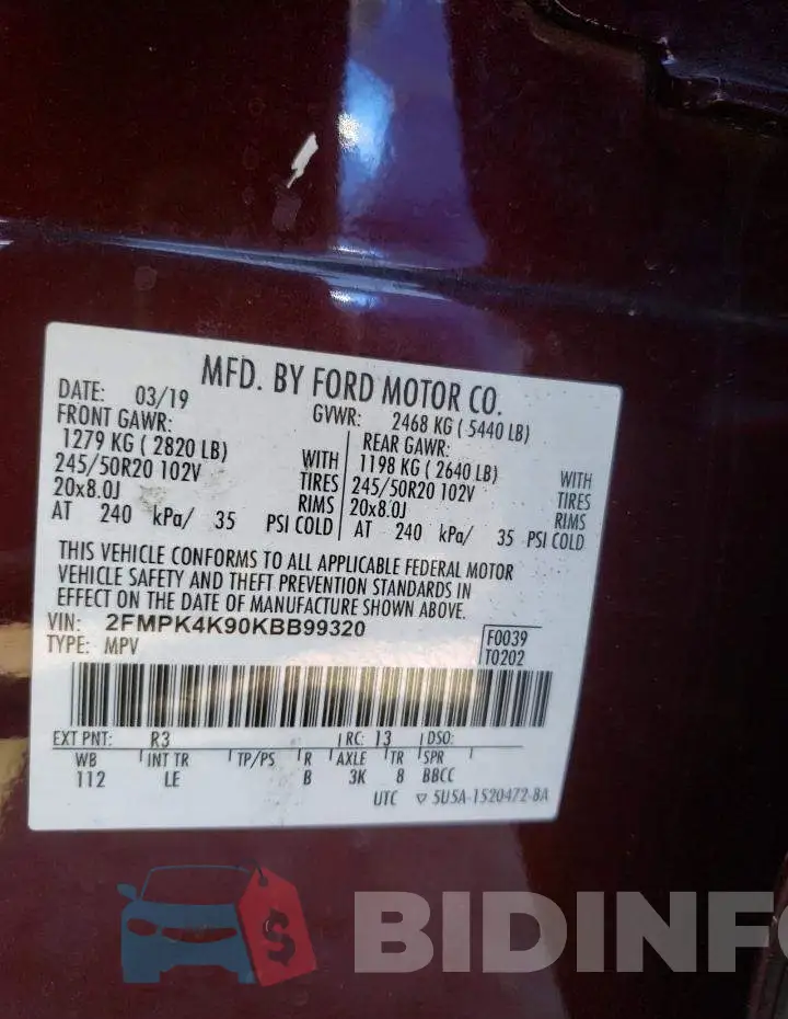 2FMPK4K90KBB99320 Photo# 14