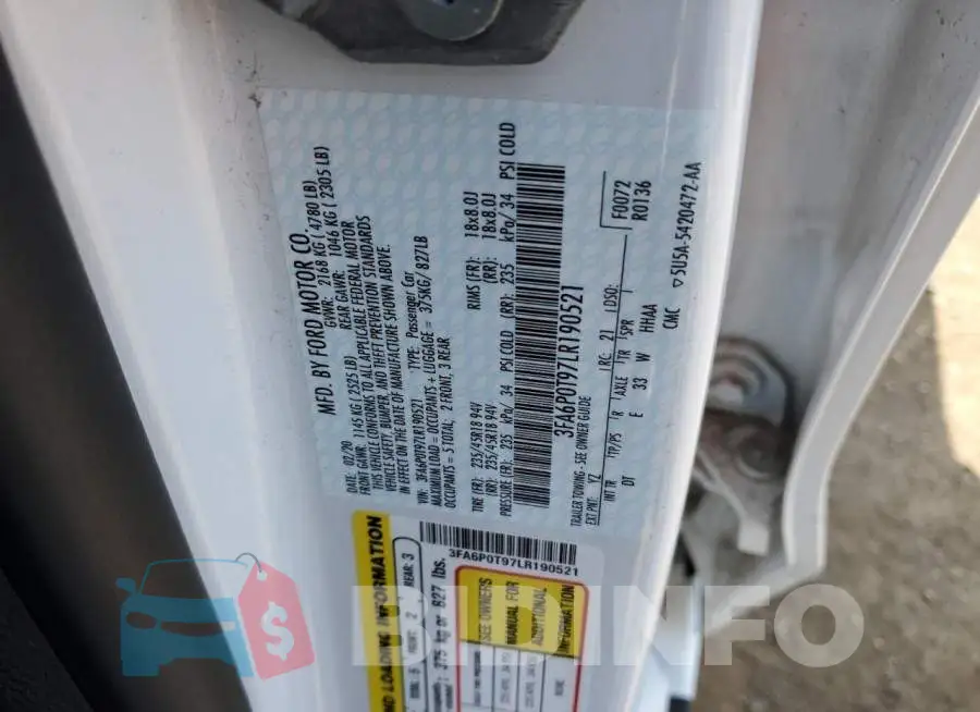3FA6P0T97LR190521 Photo# 12
