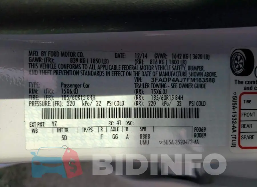 3FADP4AJ7FM163588 Photo# 12