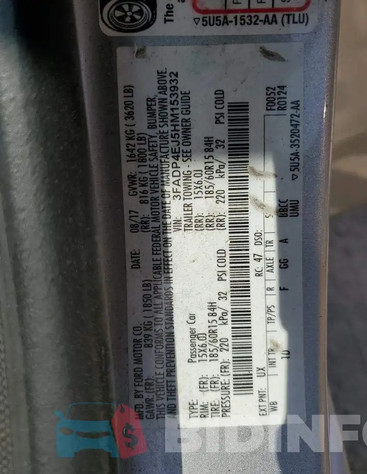 3FADP4EJ5HM153932 Photo# 12