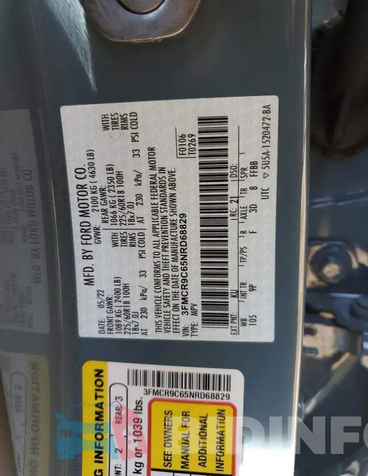 3FMCR9C65NRD68829 Photo# 13