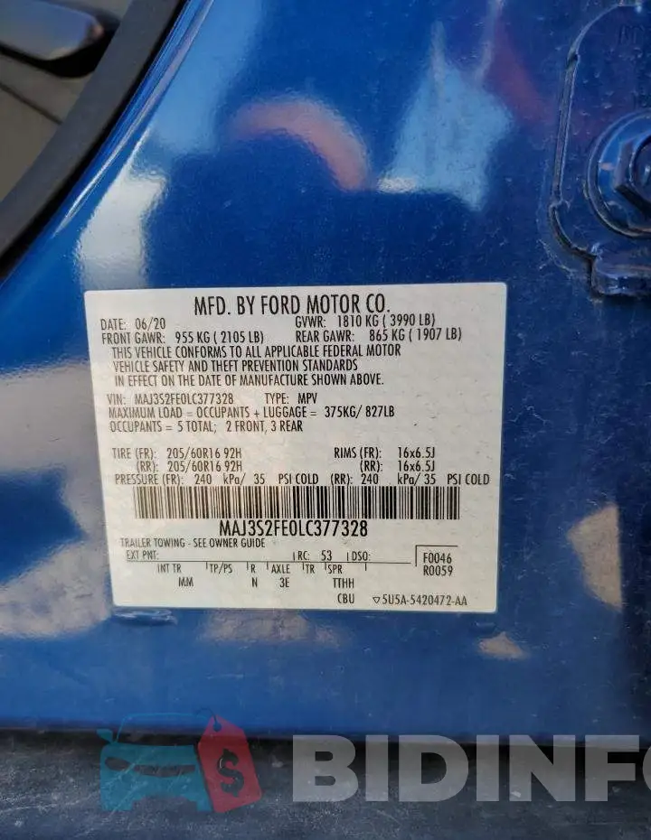 MAJ3S2FE0LC377328 Photo# 13
