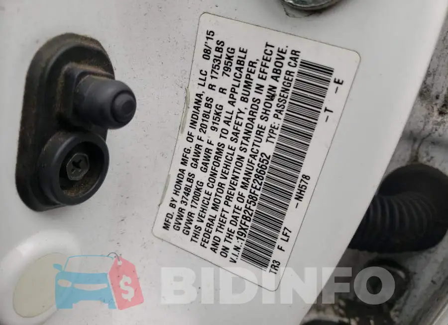 19XFB2F58FE286652 Photo# 13