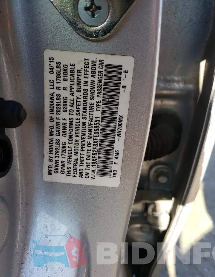 19XFB2F8XFE058551 Photo# 12