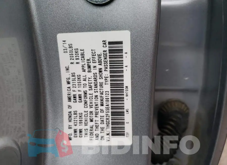 1HGCR2F55EA186123 Photo# 12