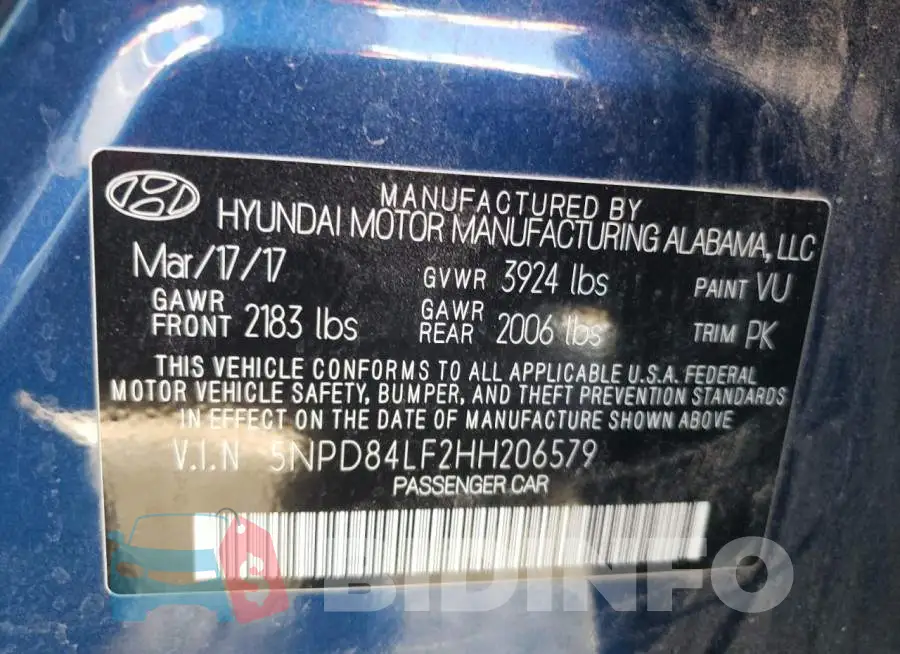 5NPD84LF2HH206579 Photo# 13