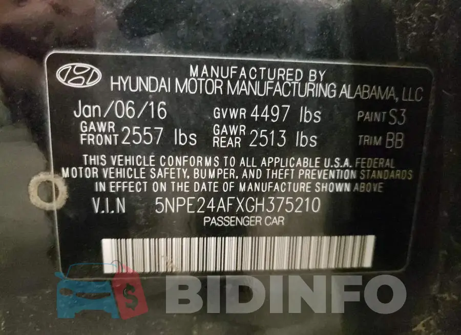 5NPE24AFXGH375210 Photo# 13