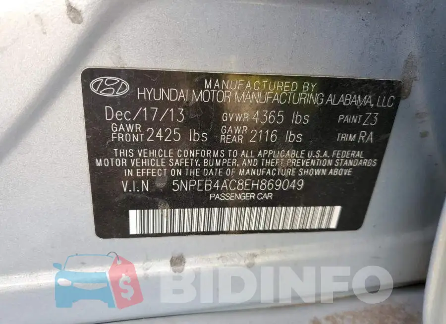5NPEB4AC8EH869049 Photo# 12
