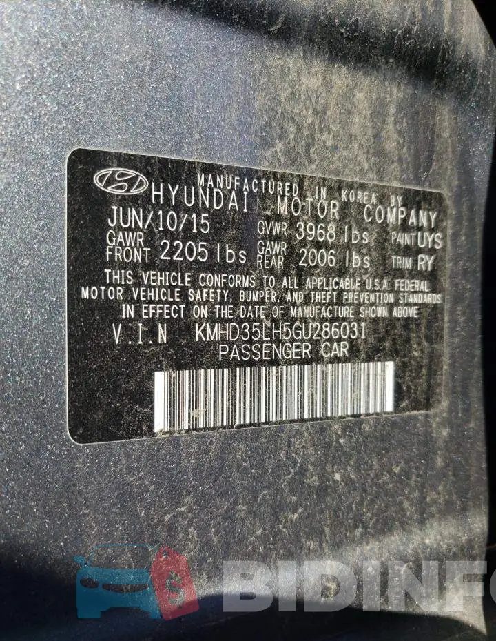 KMHD35LH5GU286031 Photo# 12