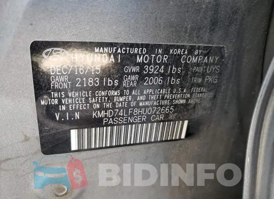 KMHD74LF8HU072665 Photo# 12