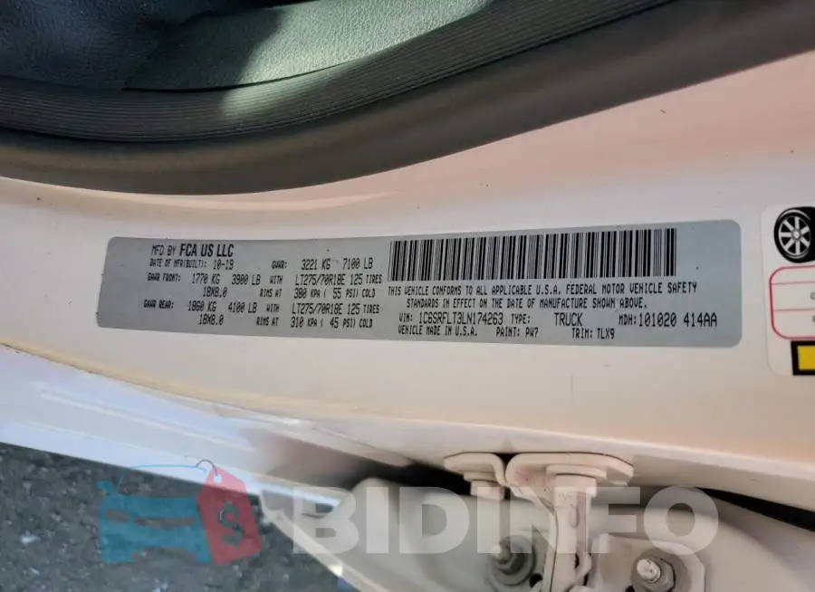 1C6SRFLT3LN174263 Photo# 12
