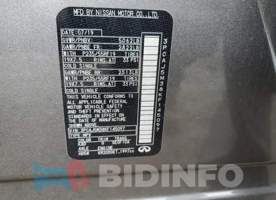 3PCAJ5M38KF145097 Photo# 13