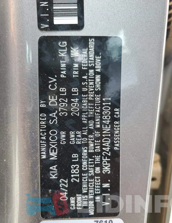 3KPF24AD1NE483011 Photo# 12