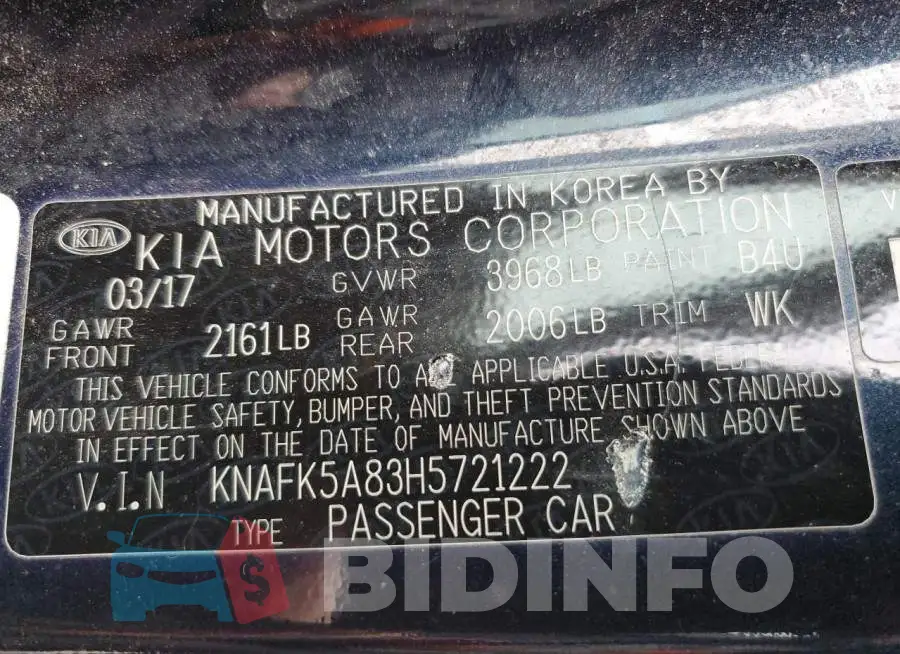 KNAFK5A83H5721222 Photo# 12
