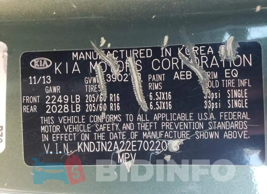KNDJN2A22E7022033 Photo# 13
